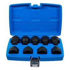 Set chei tubulare impact patrat 3/4" cu profil HX interval HX14-HX24 si M16/M18 cu 9 piese BGS