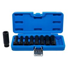Set chei tubulare impact lungi patrat 1/2" cu profil E interval E10-E24 mm 9 piese BGS