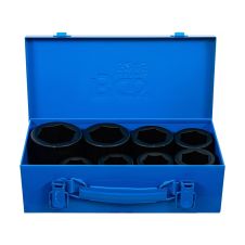 Set chei tubulare impact patrat 1" interval 27-50 mm CrMo 6 puncte 8 piese BGS