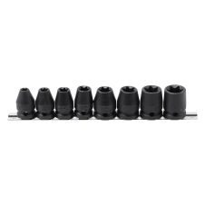 Set chei tubulare impact scurte profil tip E patrat 1/2" interval E10-E24 cu 8 piese BGS