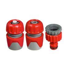 Set cuple rapide AQUA QUICK PRO universale pentru furtun apa 1/2" bimaterial cu adaptor robinet filet interior 3/4"-1/2" 3 piese ENERGO