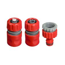 Set cuple rapide AQUA QUICK universale pentru furtun apa 1/2" din plastic cu adaptor robinet filet interior 3/4"-1/2" 3 piese ENERGO