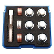 Set reparatie pentru filet buson baie ulei M15x1.5mm 25 piese BGS