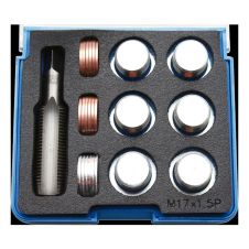 Set reparatie pentru filet buson baie ulei M17x1.5mm 25 piese BGS