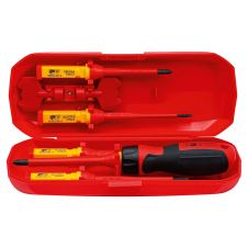 Set surubelnite cu maner izolat 1000V capete interschimbabile PH-SL 8 piese BGS ZE