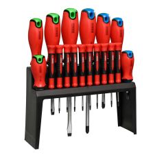 Set surubelnite EASY DRIVE profil PH SL/dreapta TX precizie tija CrV cu maner bimaterial in suport 18 piese ENERGO