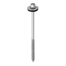Surub autofiletant cap hexagonal WB6P-D-WK SW8 D-6.3mm L-95mm dg-5.0mm panou/sandwich-beton/lemn cu saiba EPDM zincat-alb KLIMAS
