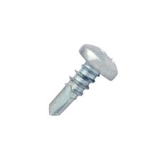 Surub autoforant cap bombat PH2 D-3.5mm L-9.5mm vf-3mm DIN7504N fixare metal/metal zincat alb 100 bucati ENERGO