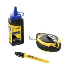 Trasor cu sfoara L-30 m carcasa plastic 45 grame cu praf de creta albastru si marker STANLEY