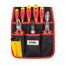 Trusa scule electrician cu tester clesti surubelnite izolate VDE 1000V in husa textila 9 piese FELO